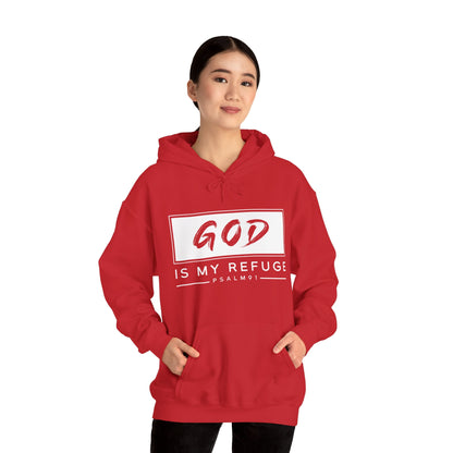 Christian Unisex Hooded Sweatshirt - God Is My Refuge Design