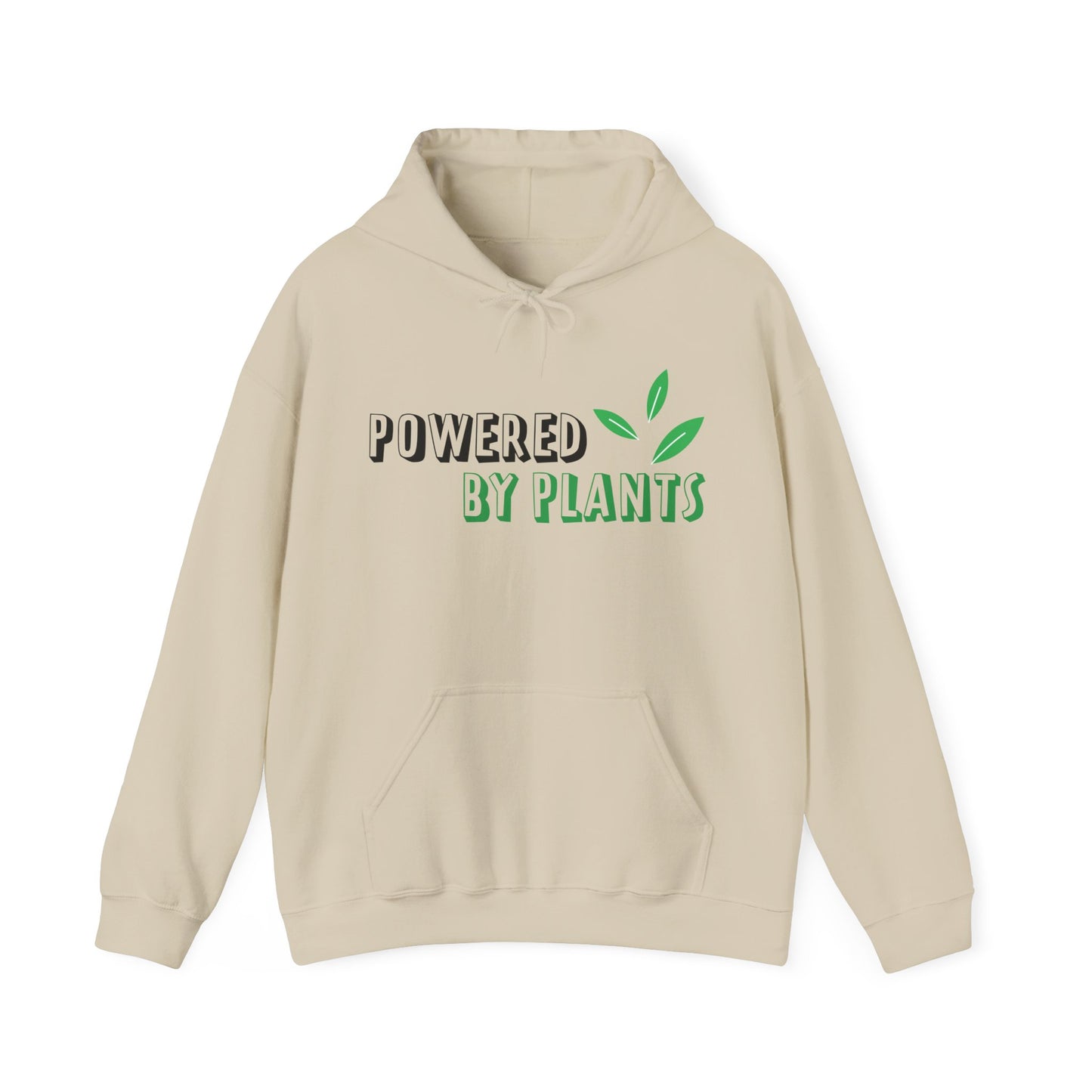 Motivational Unisex Hooded Sweatshirt - Powered By Plants Design