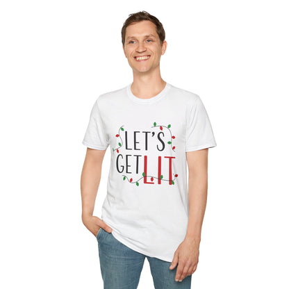 Christmas Unisex T-Shirt - Let's Get Lit Design