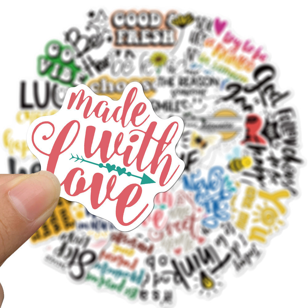 Level Up Your World with 50 pcs Inspirational English Stickers!