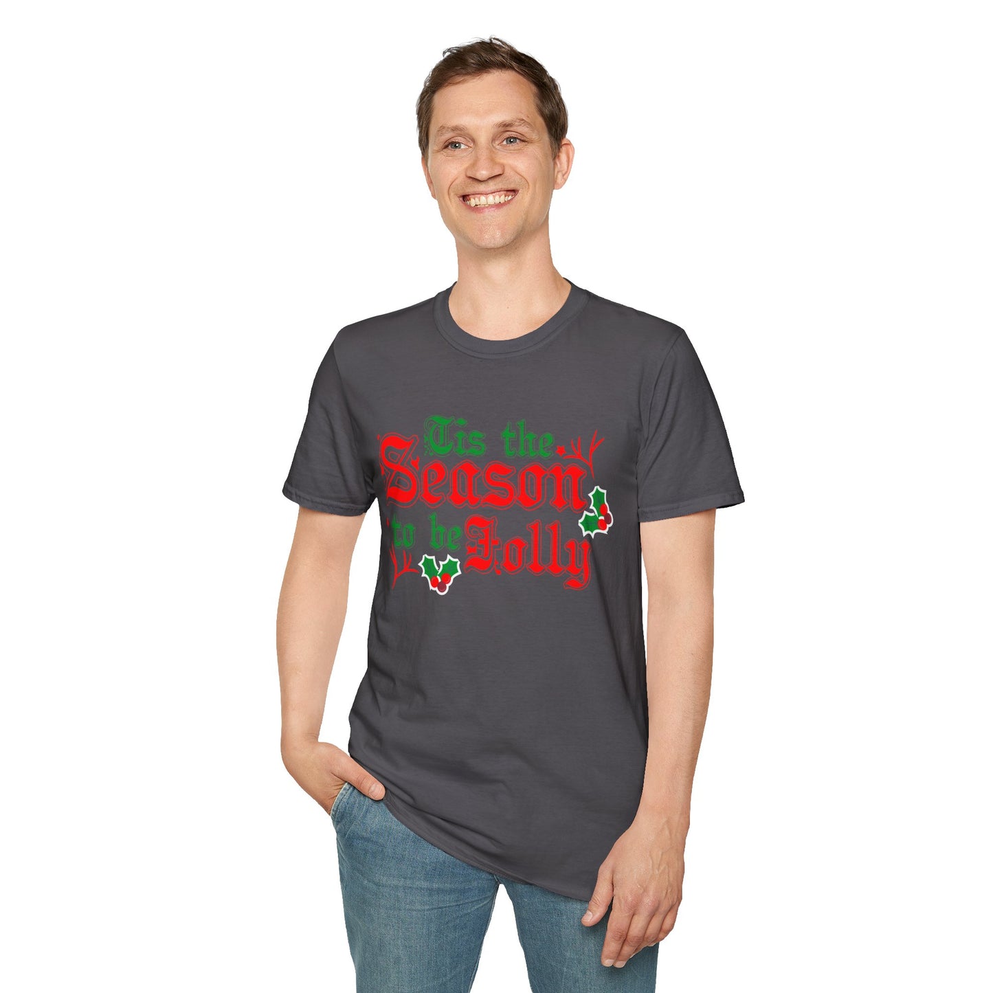 Christmas Unisex T-Shirt - Tis The Season To Be Jolly Design