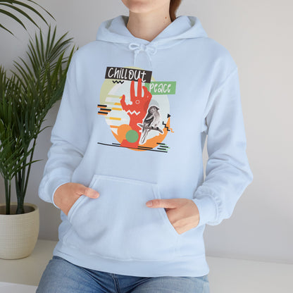 Motivational Unisex Hooded Sweatshirt - Chillout Peace Design