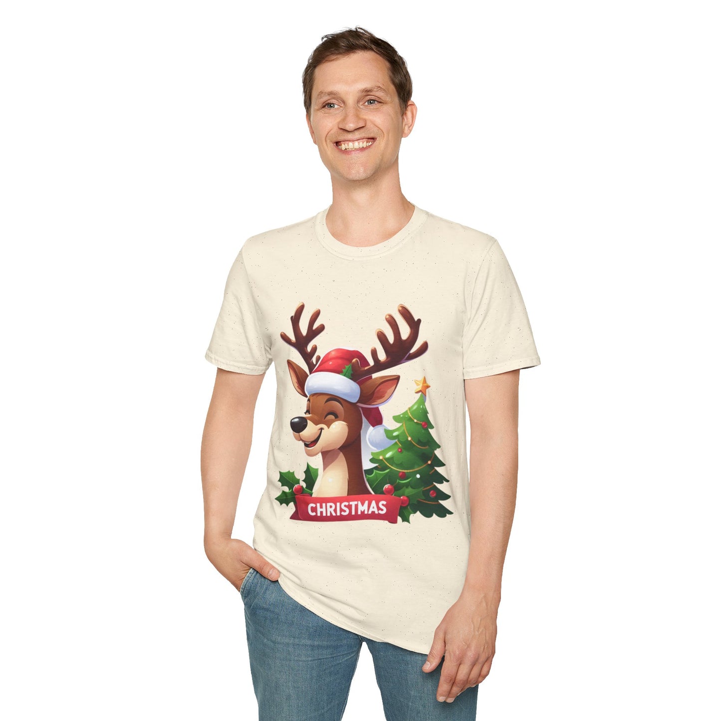 Christmas Unisex T-Shirt - Xmas Reindeer Design