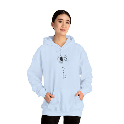 Christian Unisex Hooded Sweatshirt - Faith Sunflower Design