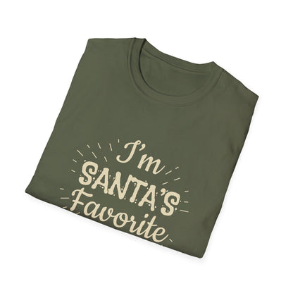 Christmas Unisex T-Shirt - I'm Santa's Favorite Design