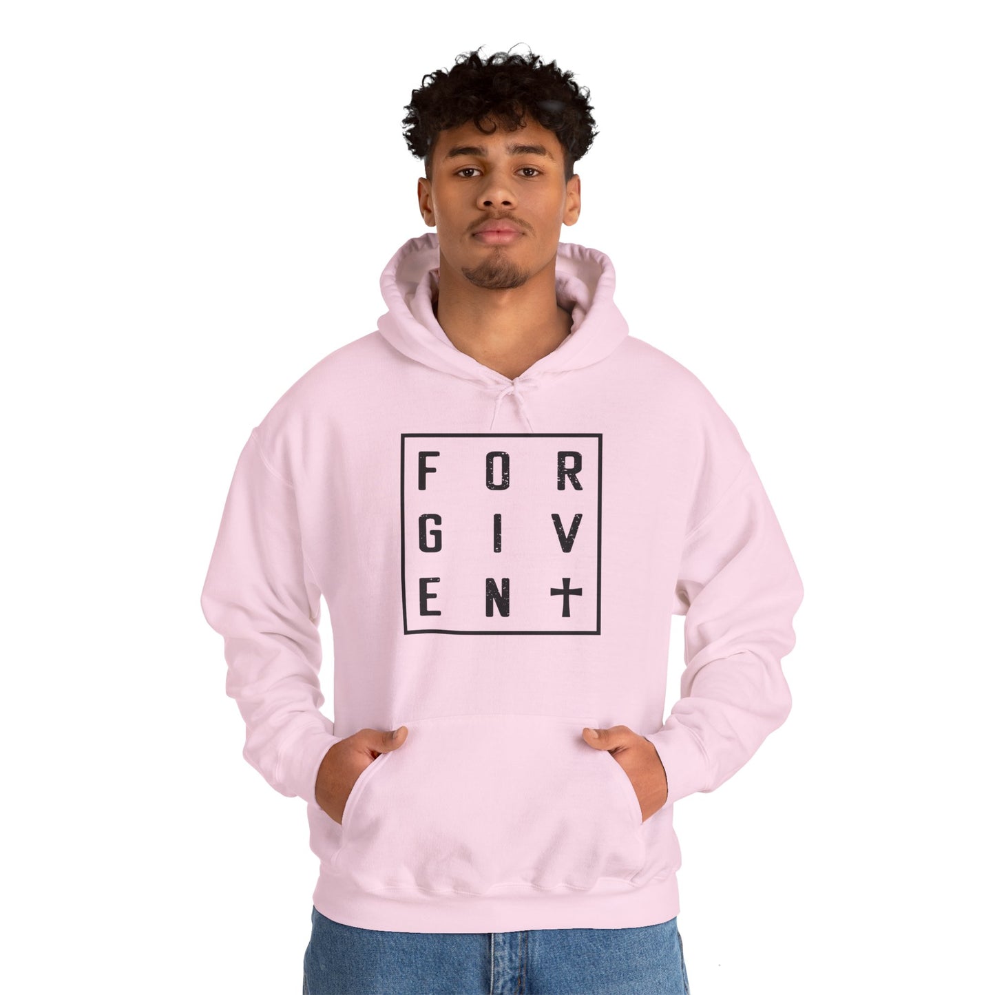 Christian Unisex Hooded Sweatshirt - Forgiven Cross Design