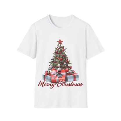 Christmas Unisex T-Shirt - Xmas Tree and Presents Design