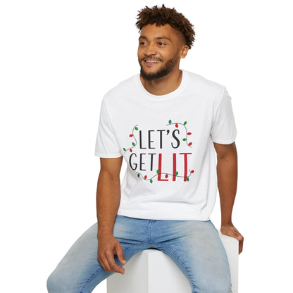 Christmas Unisex T-Shirt - Let's Get Lit Design