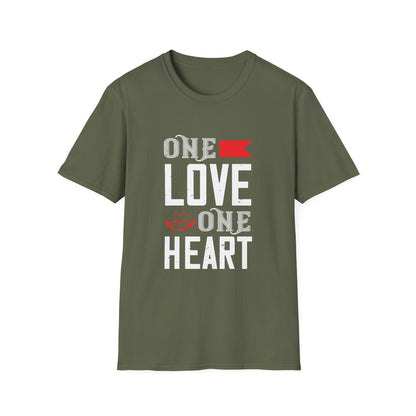 Valentine's Day Unisex T-Shirt - One Love One Heart Design