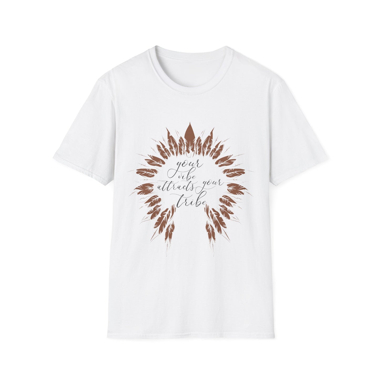 Motivational Unisex T-Shirt - Your Vibe Attracts Your Tribe Design