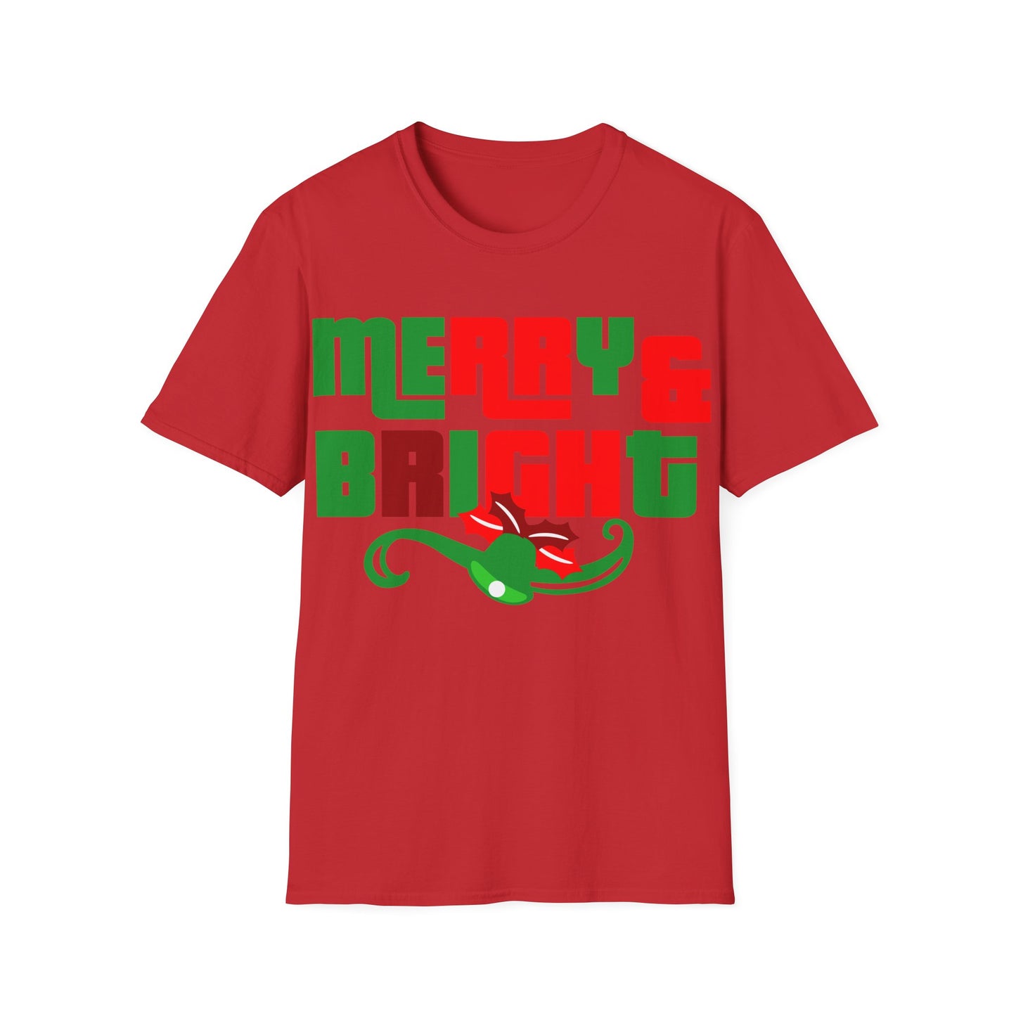 Christmas Unisex T-Shirt - Merry and Bright Bold Design