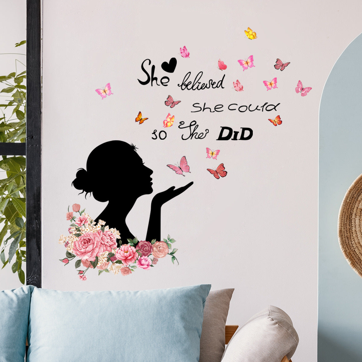 "She Believed She Could" Butterfly Wall Decal: Inspire Her Dreams