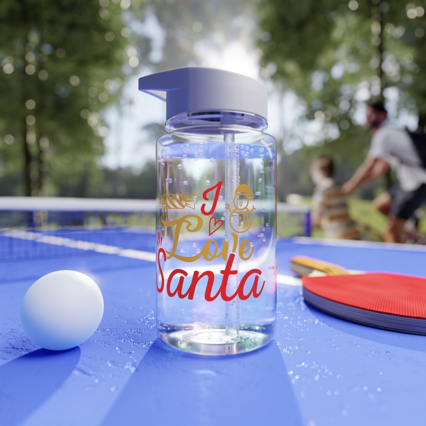 Tritan Water Bottle - Love Santa Design