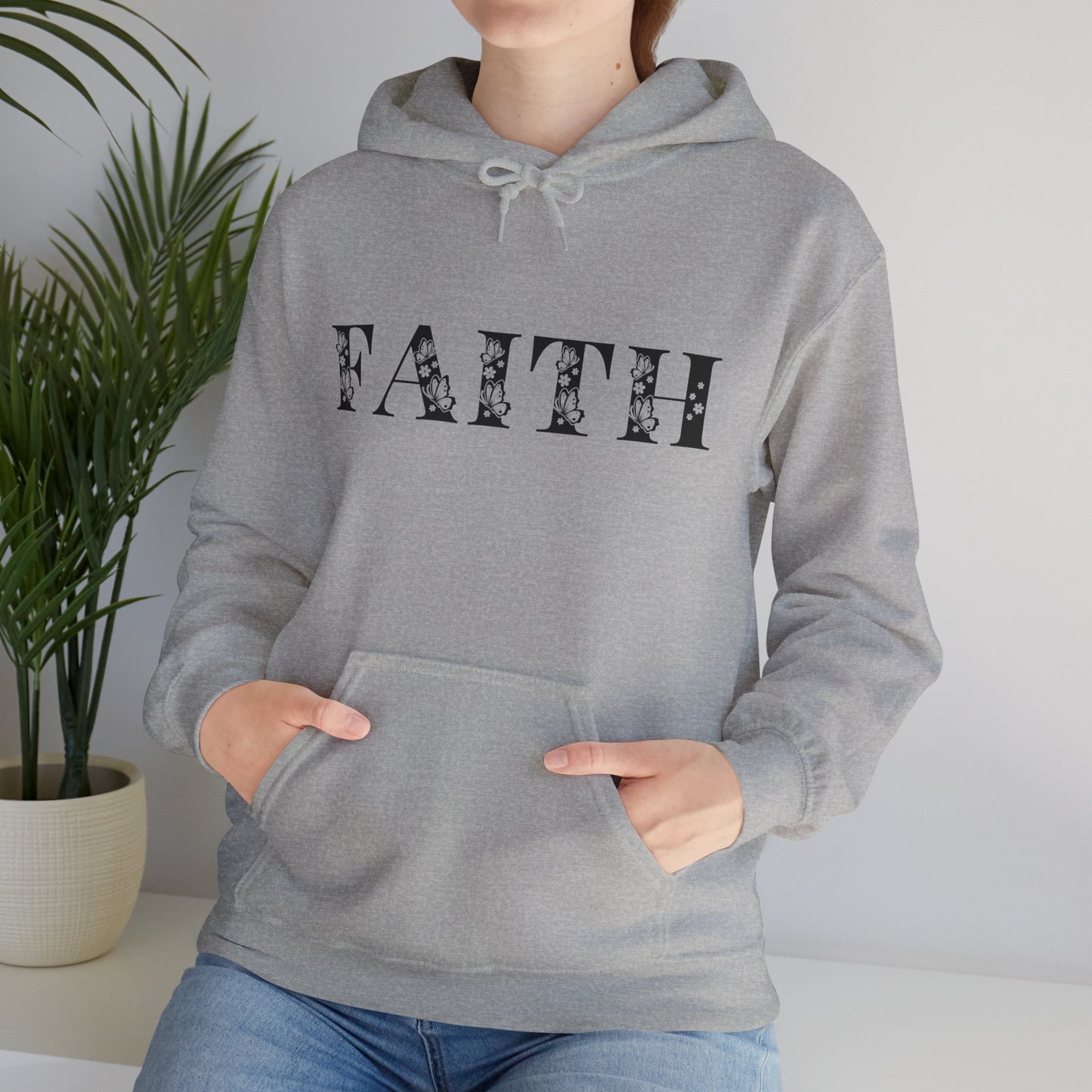 Christian Unisex Hooded Sweatshirt - Faith Black Design