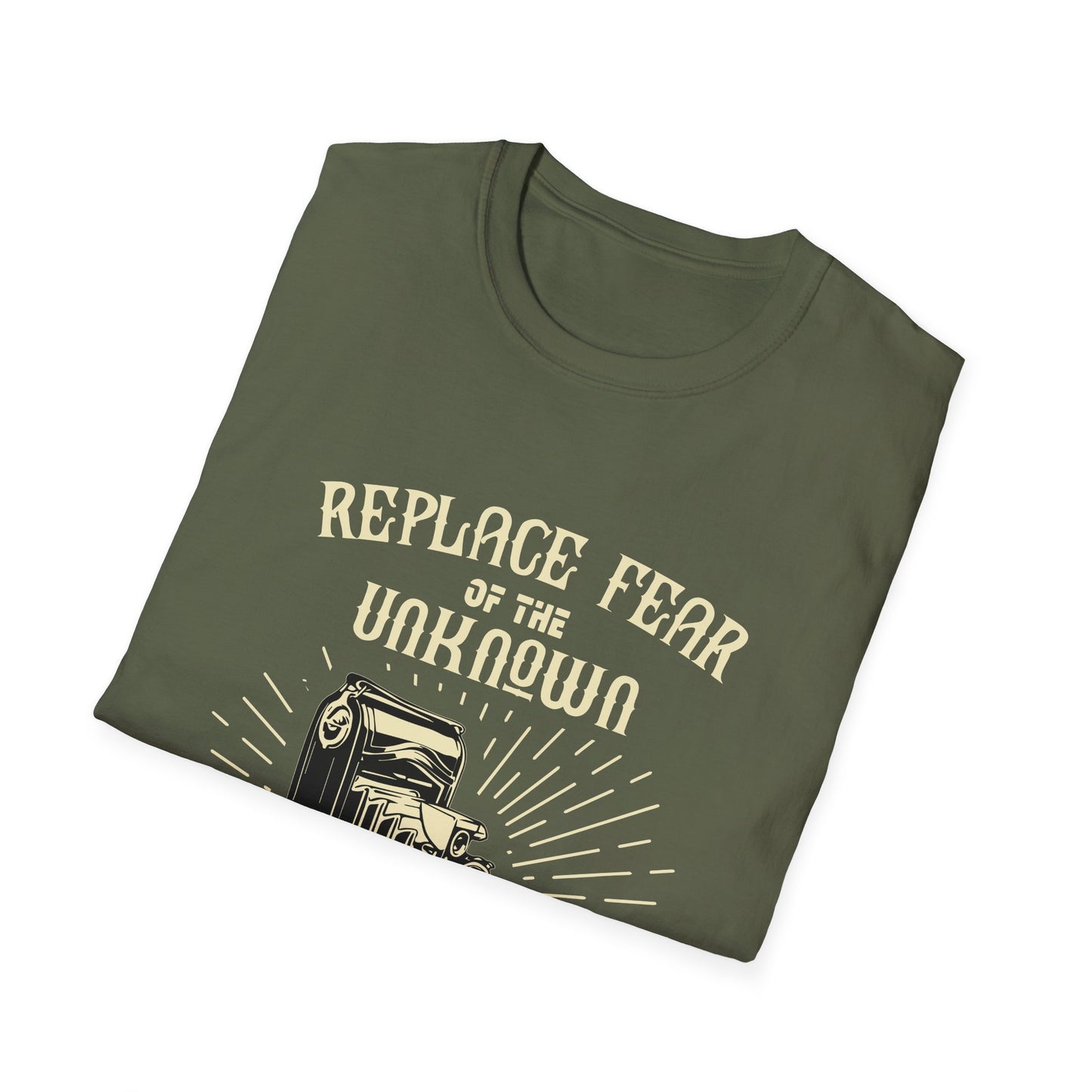 Motivational Unisex T-Shirt - Replace Fear Of The Unknown With Curiosity Design