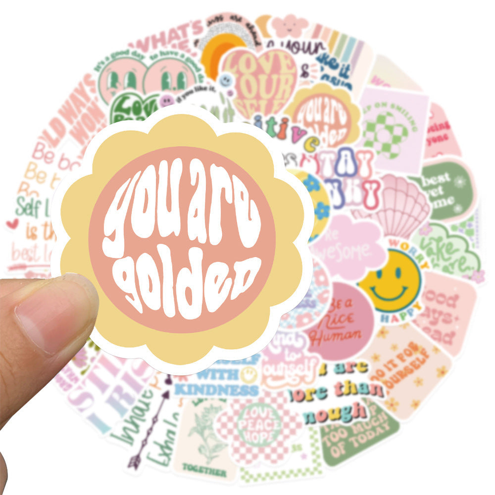 Level Up Your Motivation with 50 pcs Inspirational Quote Stickers!