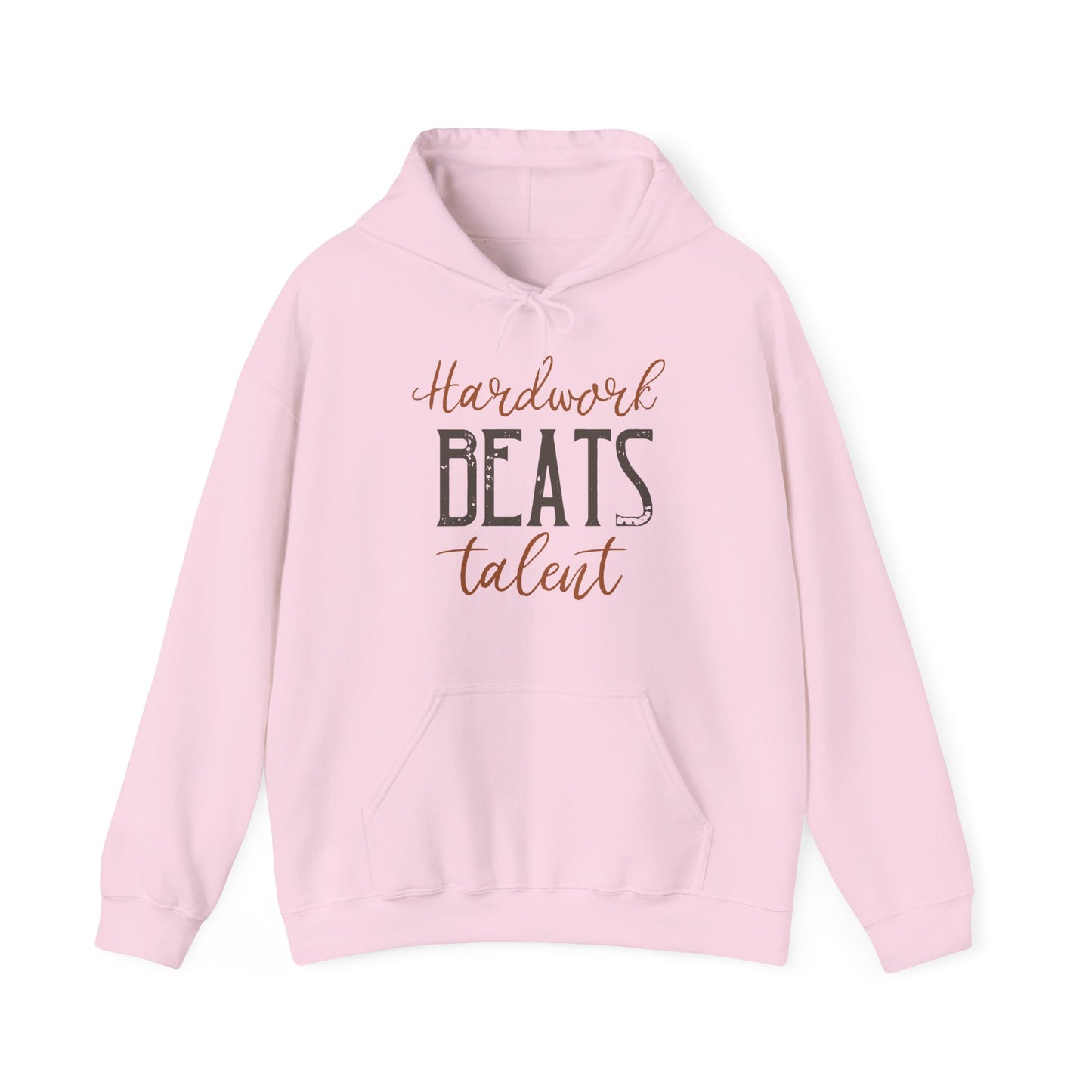 Motivational Unisex Hooded Sweatshirt - Hardwork Beats Talent Design