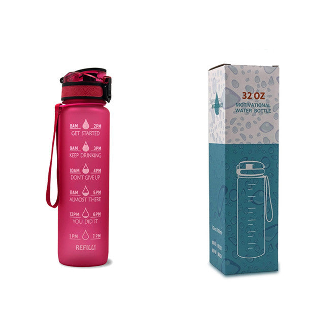 Hydrate Hourly Motivational Water Bottle - 1L Leakproof Tritan Bottle with Time Markers & Bounce Cover