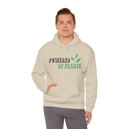 Motivational Unisex Hooded Sweatshirt - Powered By Plants Design