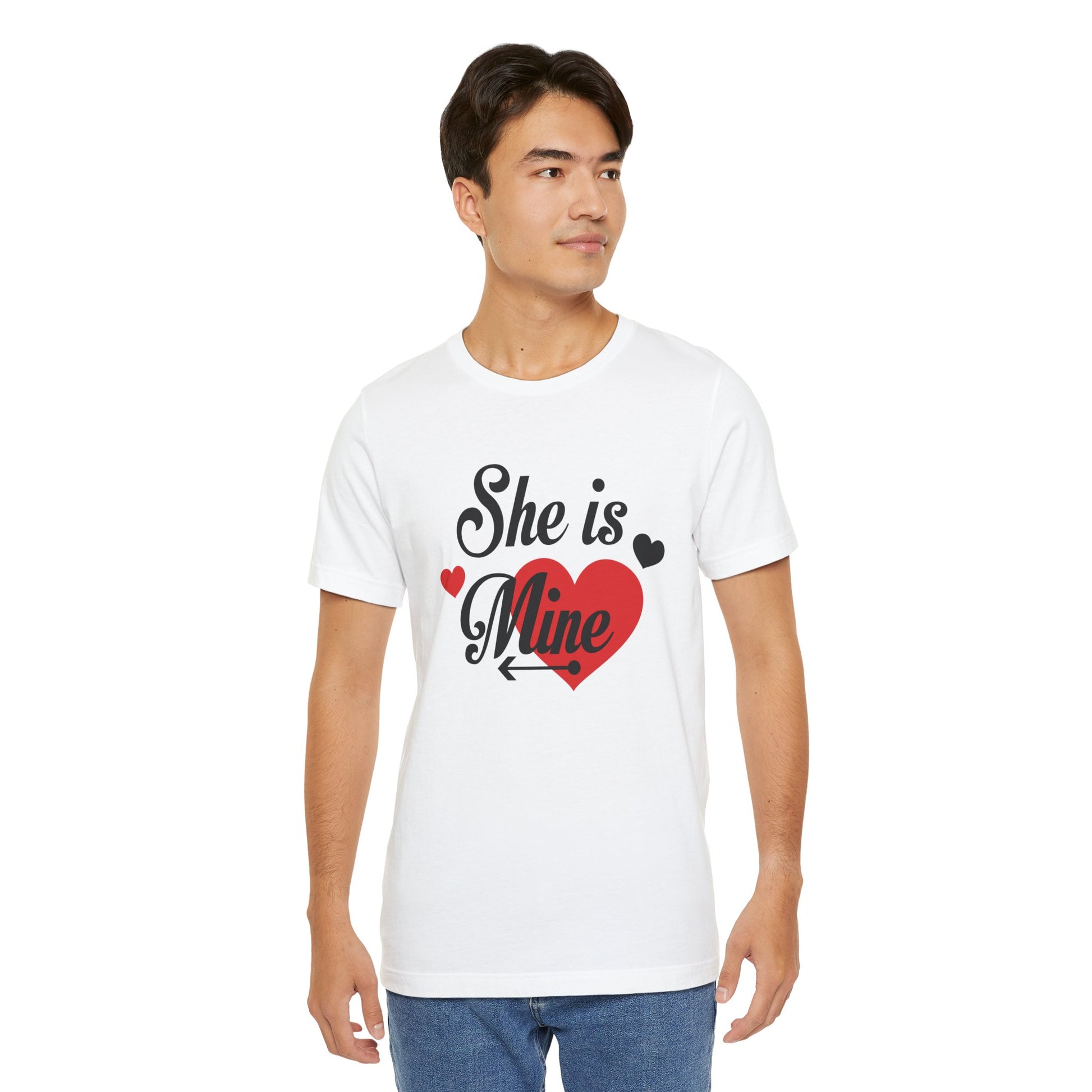 She Is Mine Valentine's Day Short Sleeve T-Shirt - Unisex - Motivational Treats