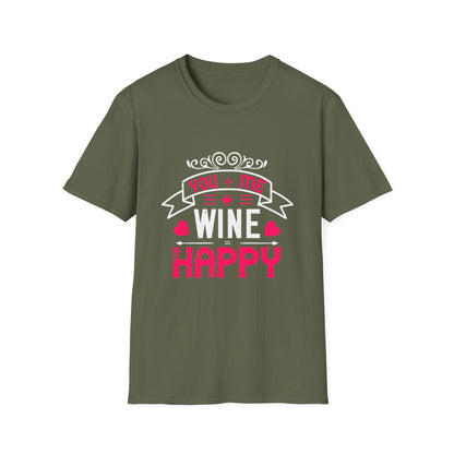 Valentine's Day Unisex T-Shirt - You + Me Wine Happy Design