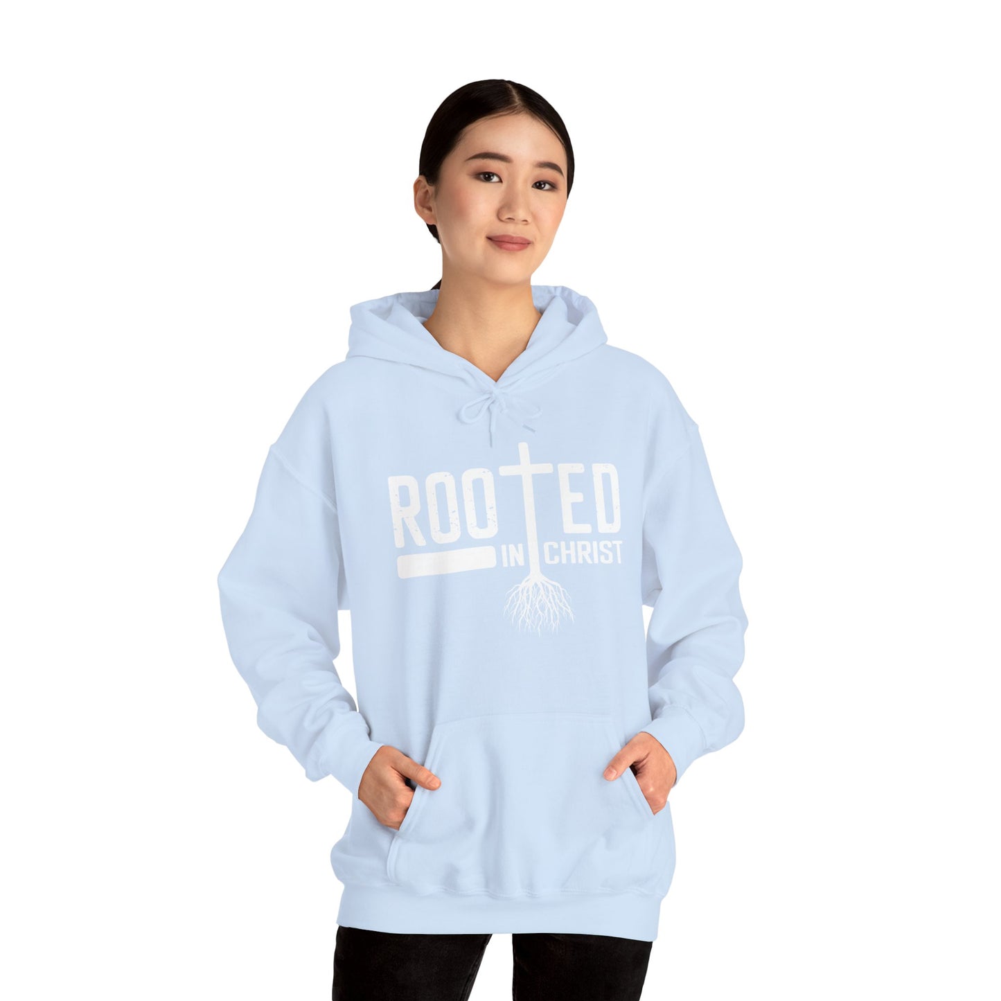 Christian Unisex Hooded Sweatshirt - Rooted In Christ Design