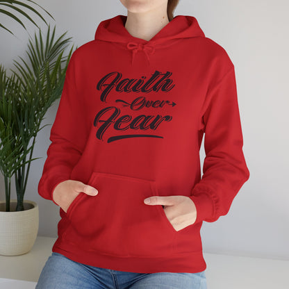 Christian Unisex Hooded Sweatshirt - Faith Over Fear Design