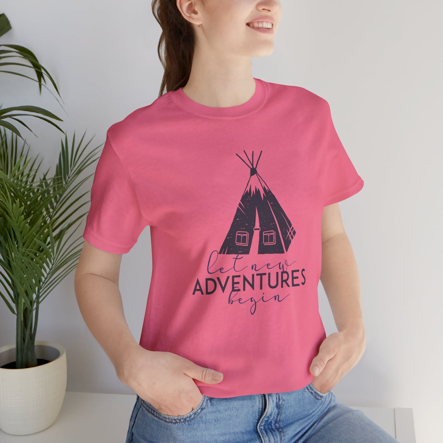 Let New Adventures Begin Motivational Quote Short Sleeve T-Shirt - Unisex - Motivational Treats
