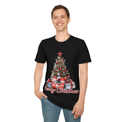 Christmas Unisex T-Shirt - Xmas Tree and Presents Design