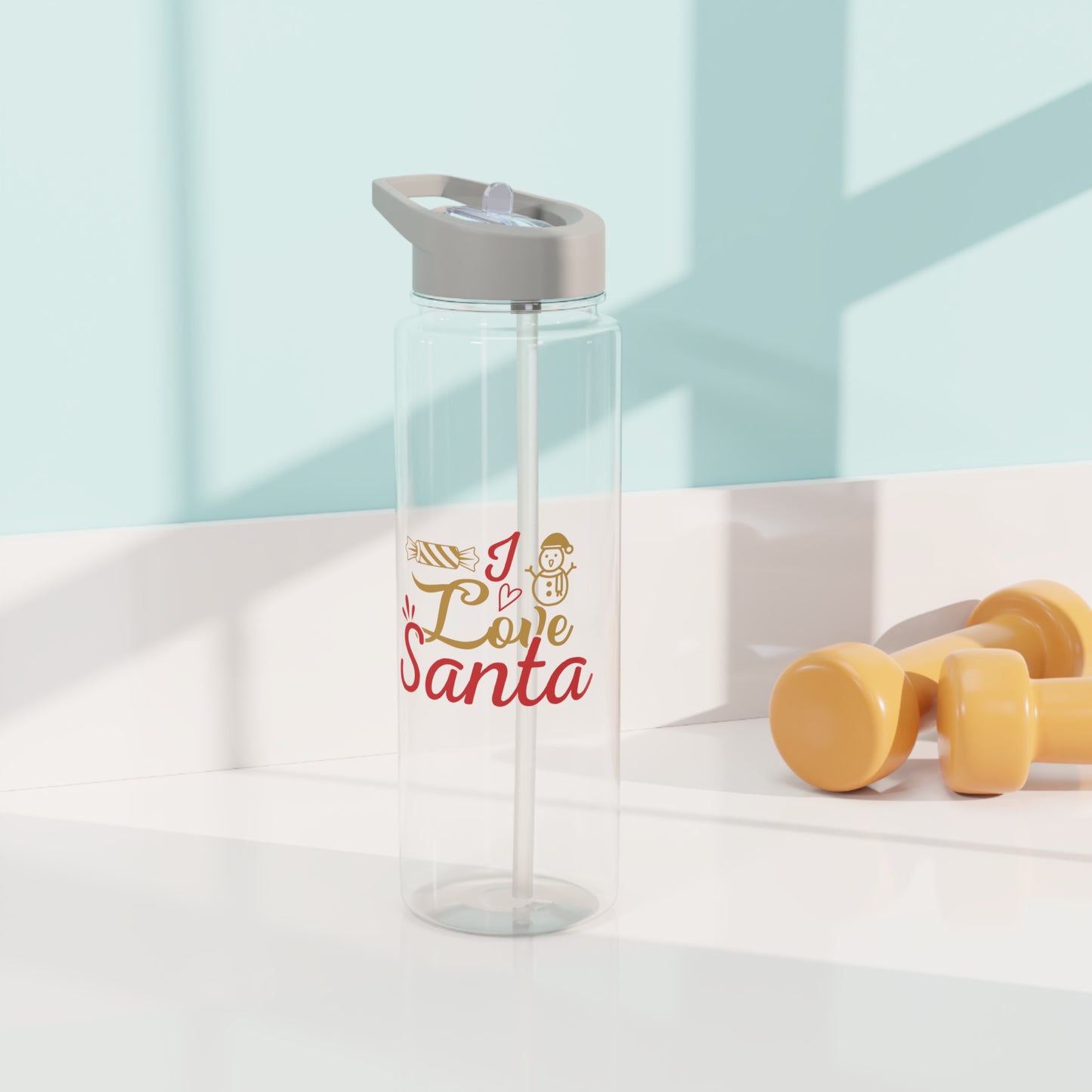 Tritan Water Bottle - Love Santa Design