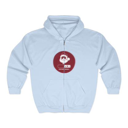 Christmas Unisex Full Zip Hooded Sweatshirt - Christmas Loading Design