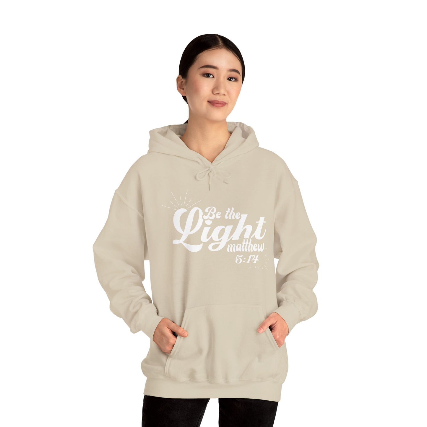 Christian Unisex Hooded Sweatshirt - Be The Light Verse Design