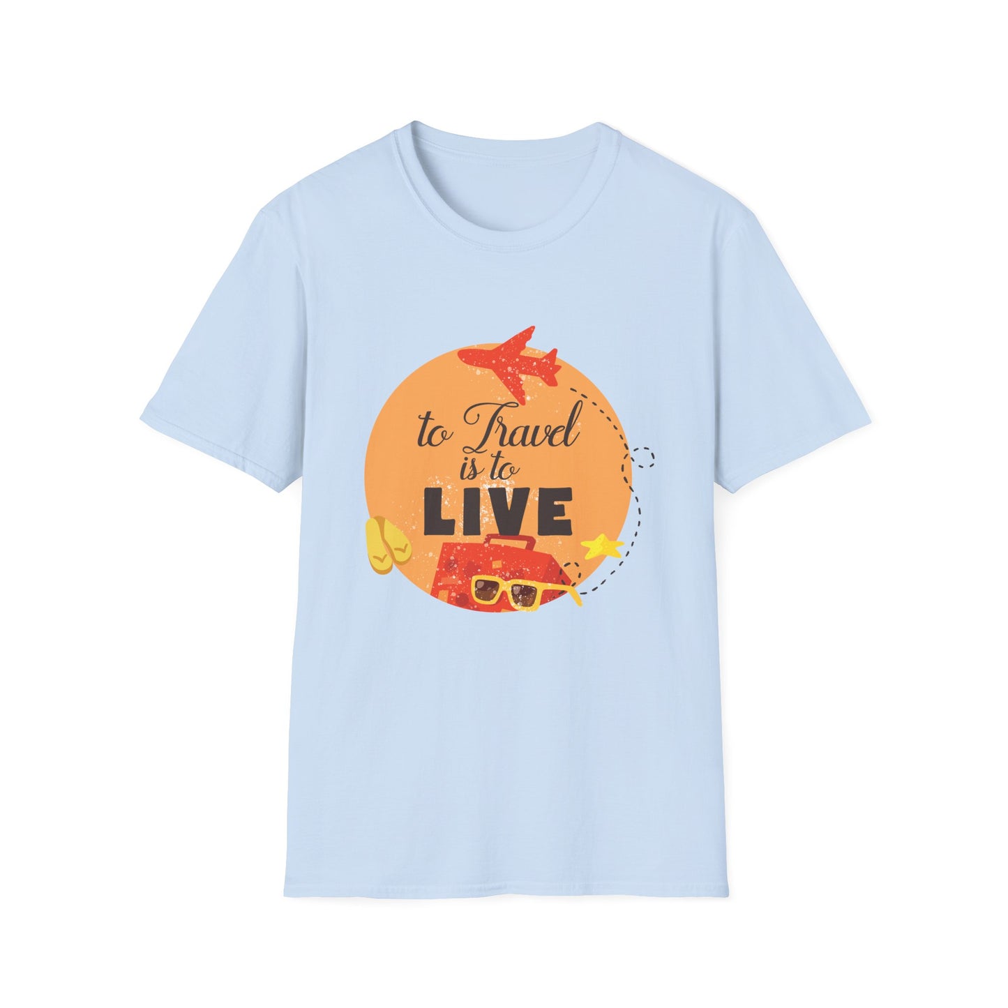 Motivational Unisex T-Shirt - To Travel Is To Live Design