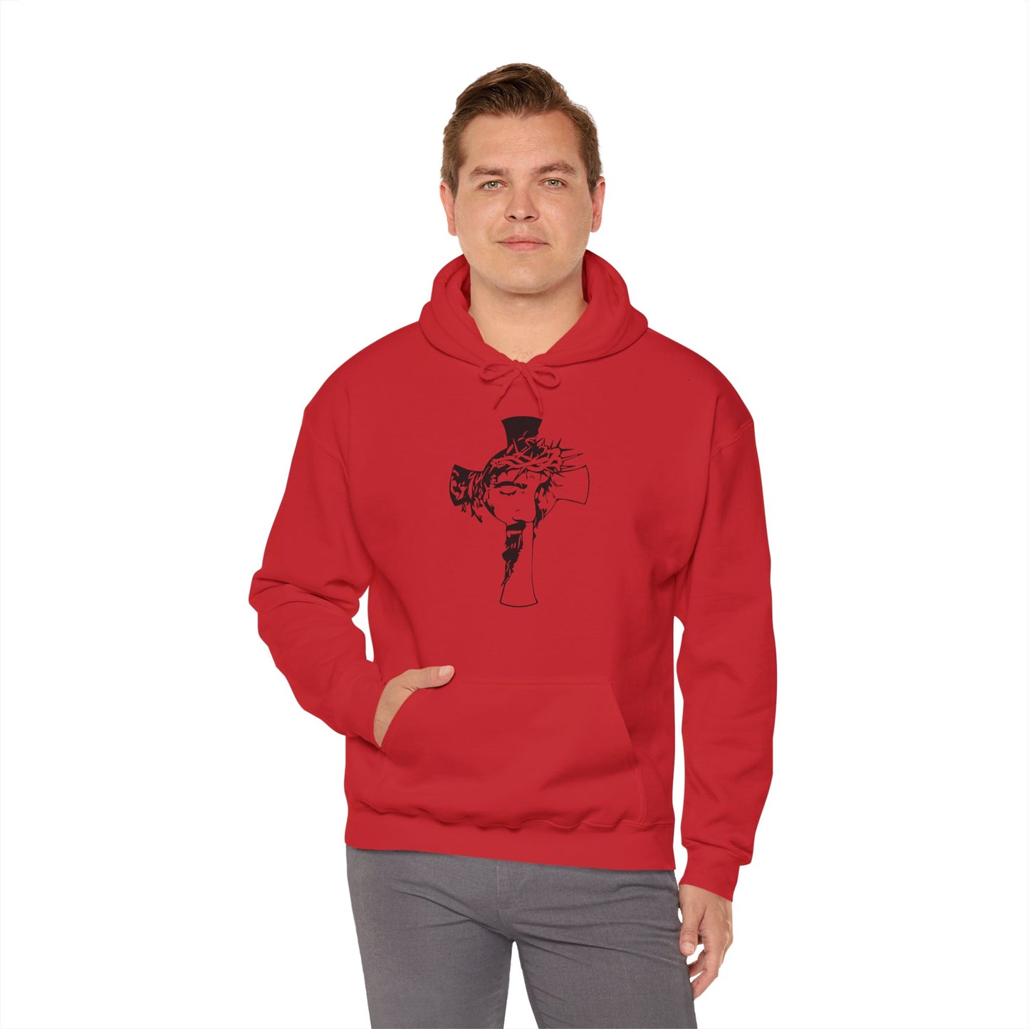 Christian Unisex Hooded Sweatshirt - Jesus On The Cross Design