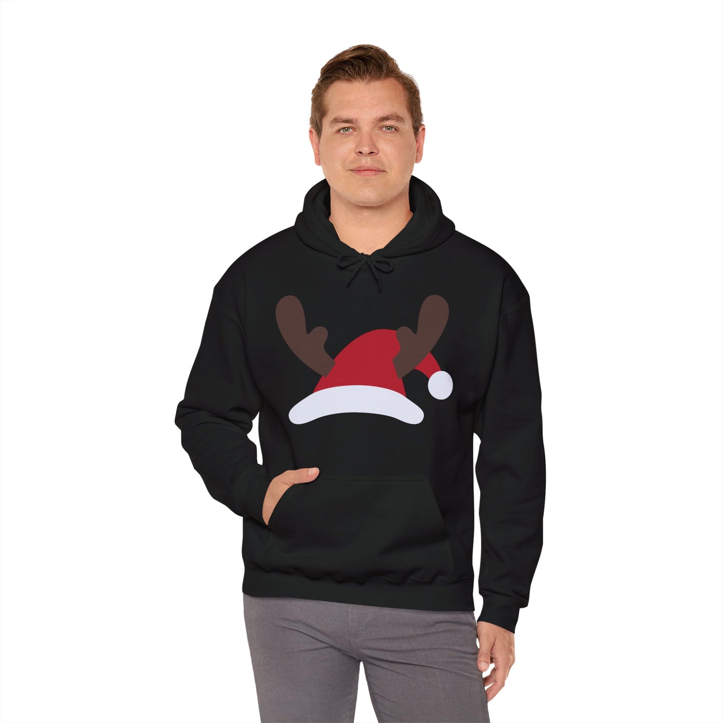 Christmas Unisex Hooded Sweatshirt - Santa's Hat Design