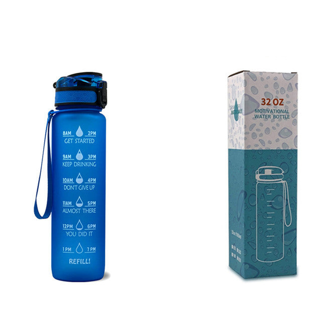 Hydrate Hourly Motivational Water Bottle - 1L Leakproof Tritan Bottle with Time Markers & Bounce Cover