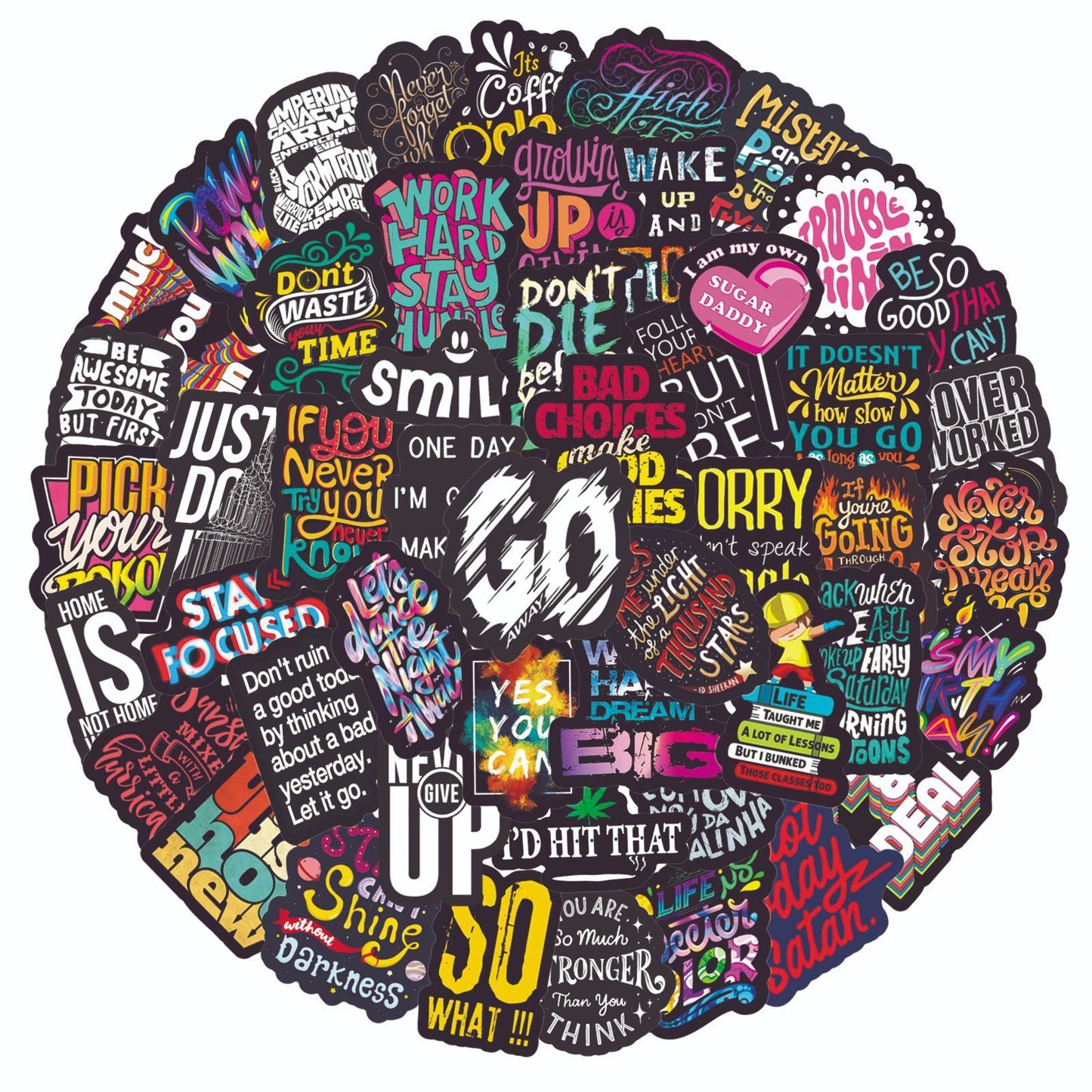 Empower Yourself with 50 pcs Inspirational Graffiti Stickers!