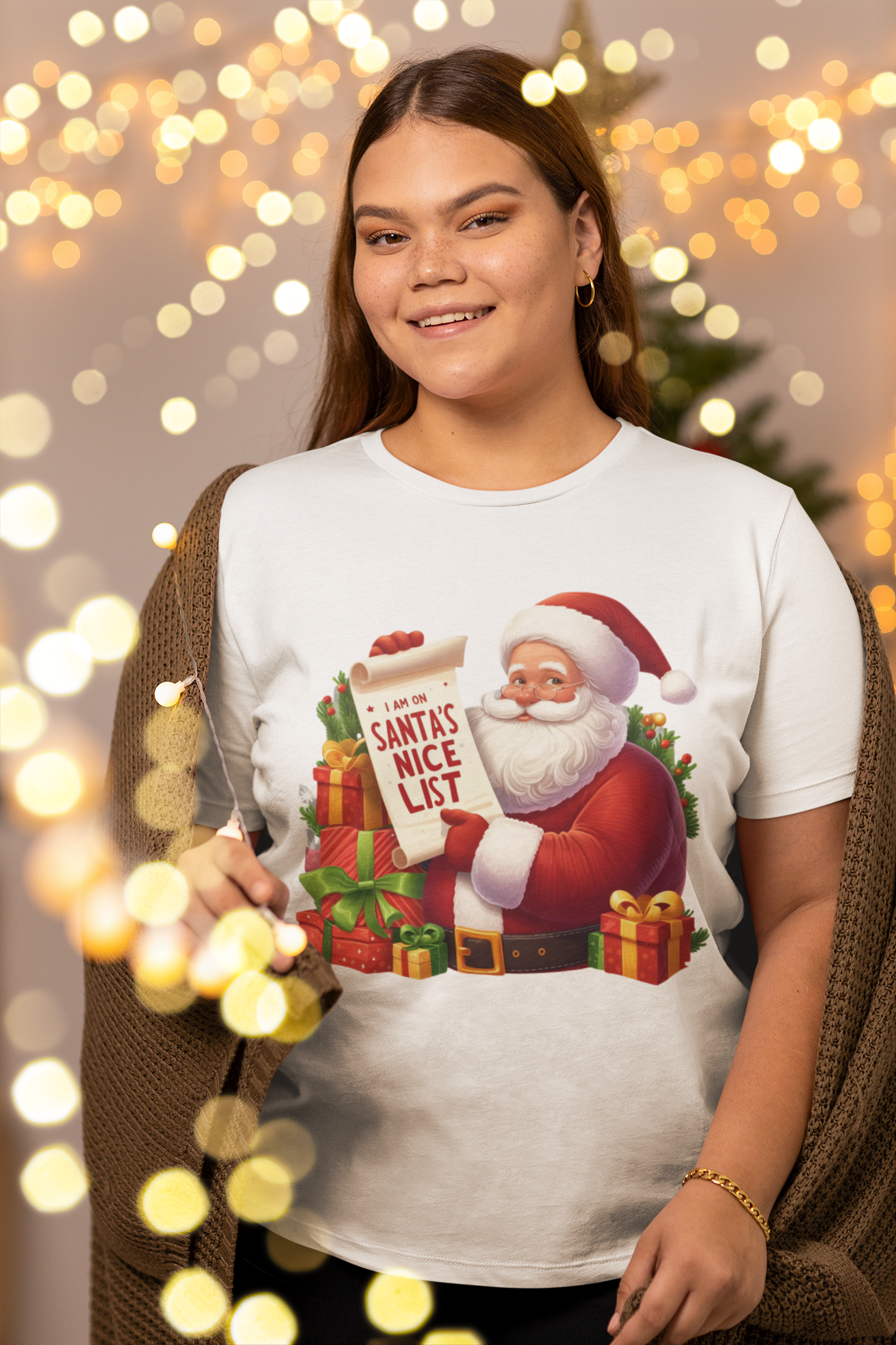 Santa's Nice List and Gifts Christmas T-Shirt - Unisex - Motivational Treats