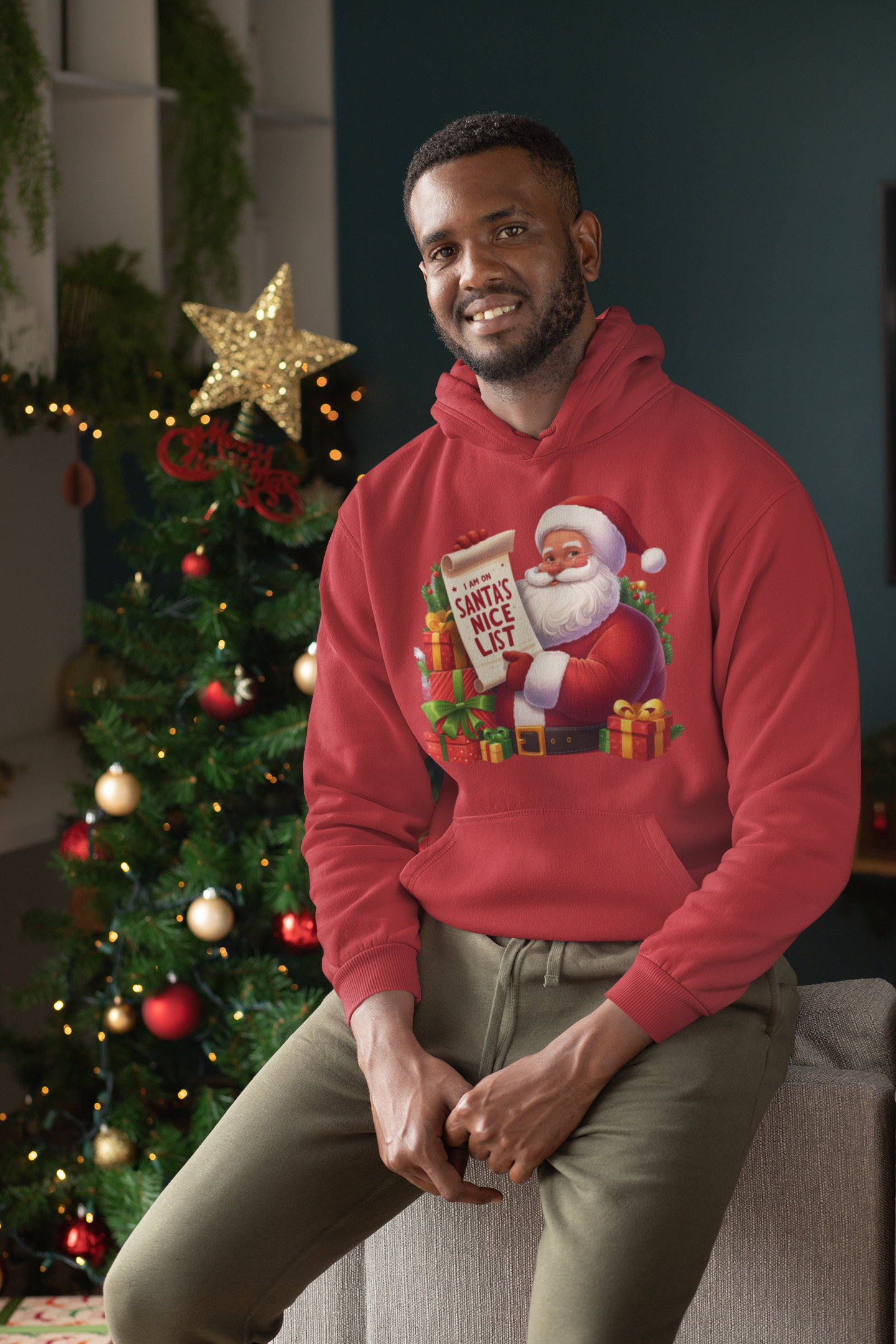 Santa's Nice List and Gifts Christmas Hoodie - Unisex - Motivational Treats