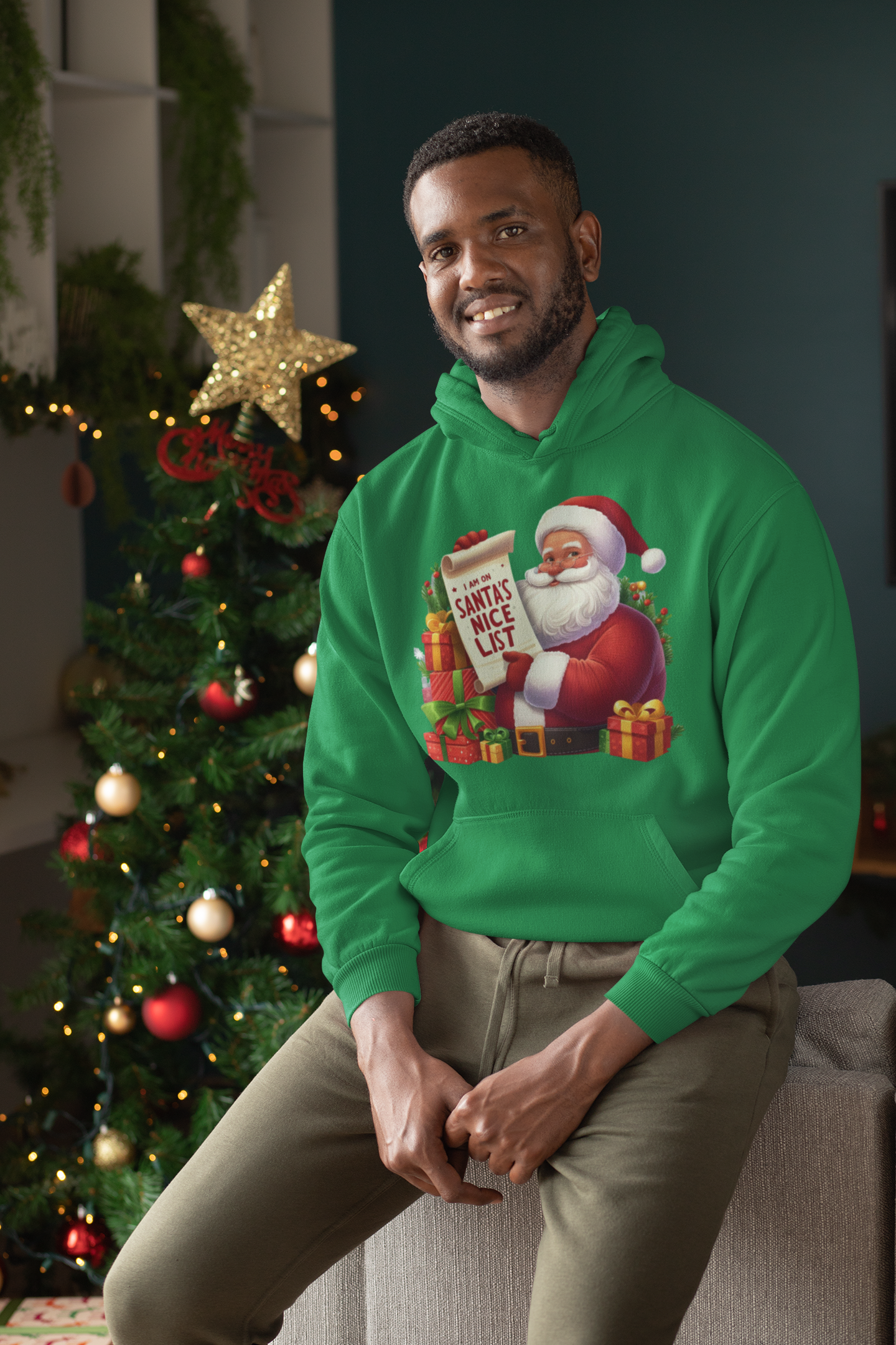 Santa's Nice List and Gifts Christmas Hoodie - Unisex - Motivational Treats