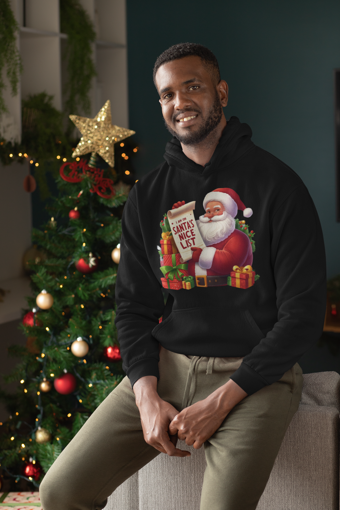 Santa's Nice List and Gifts Christmas Hoodie - Unisex - Motivational Treats