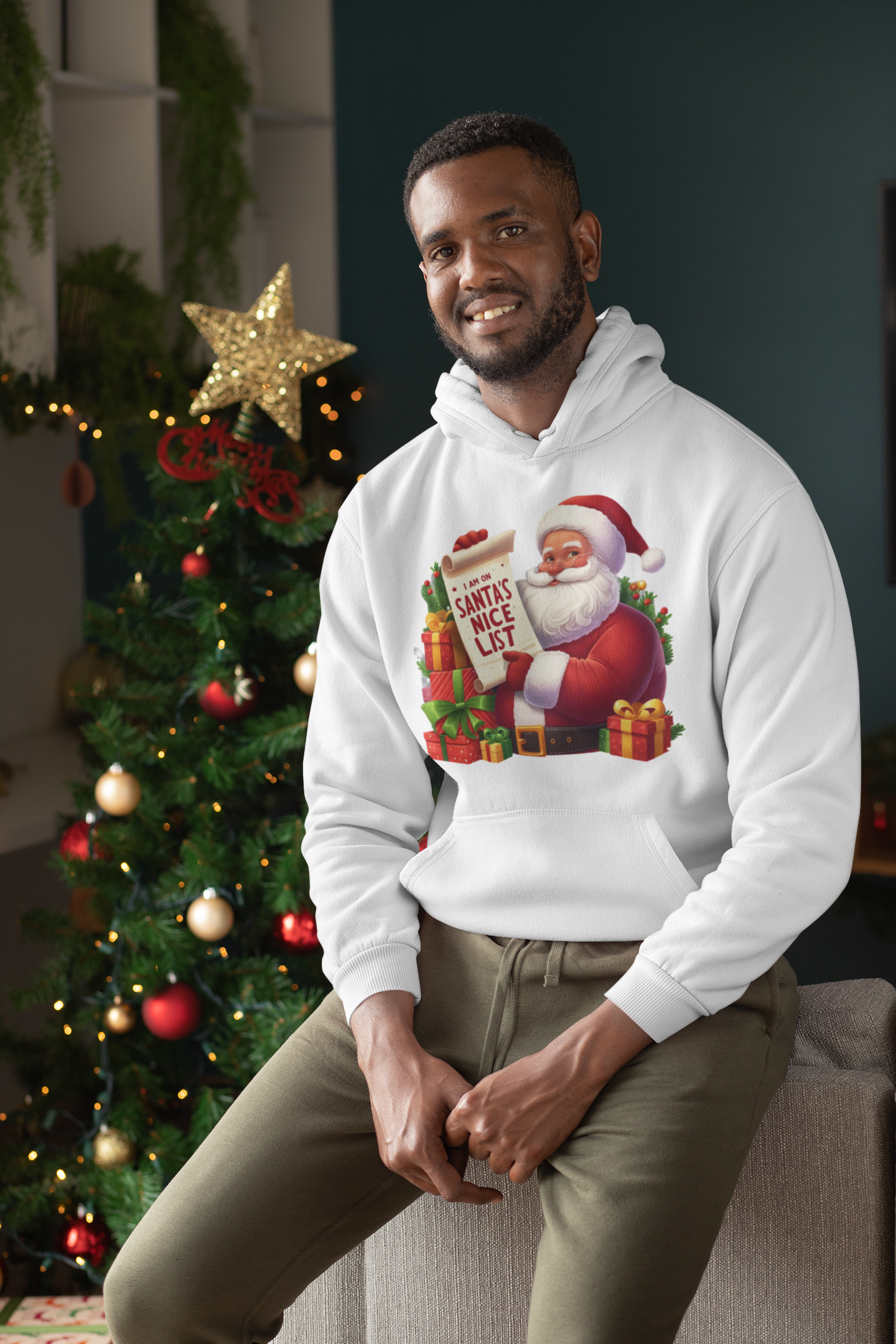 Santa's Nice List and Gifts Christmas Hoodie - Unisex - Motivational Treats