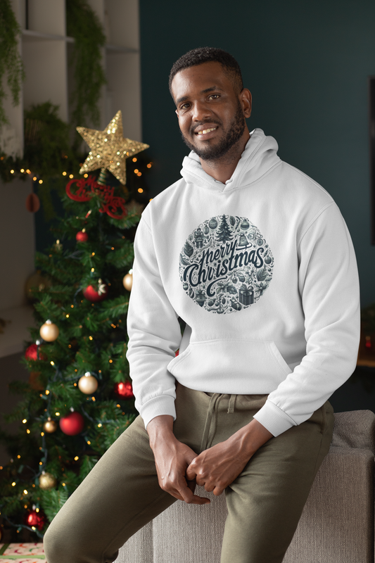 Merry Christmas Abstract Seamless Pattern Christmas Hoodie - Unisex - Motivational Treats