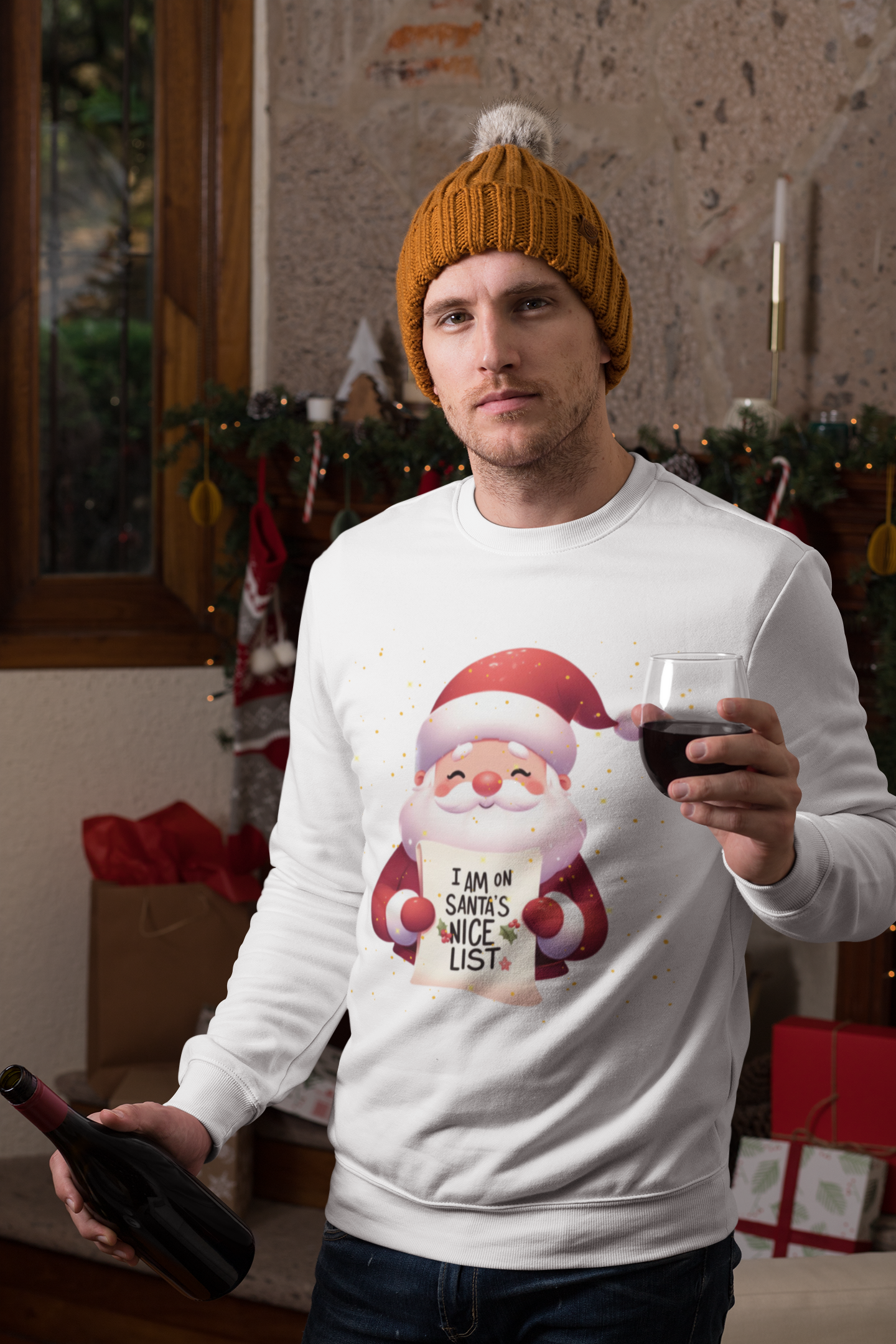 I am on Santa's Nice List Christmas Sweatshirt - Unisex - Motivational Treats