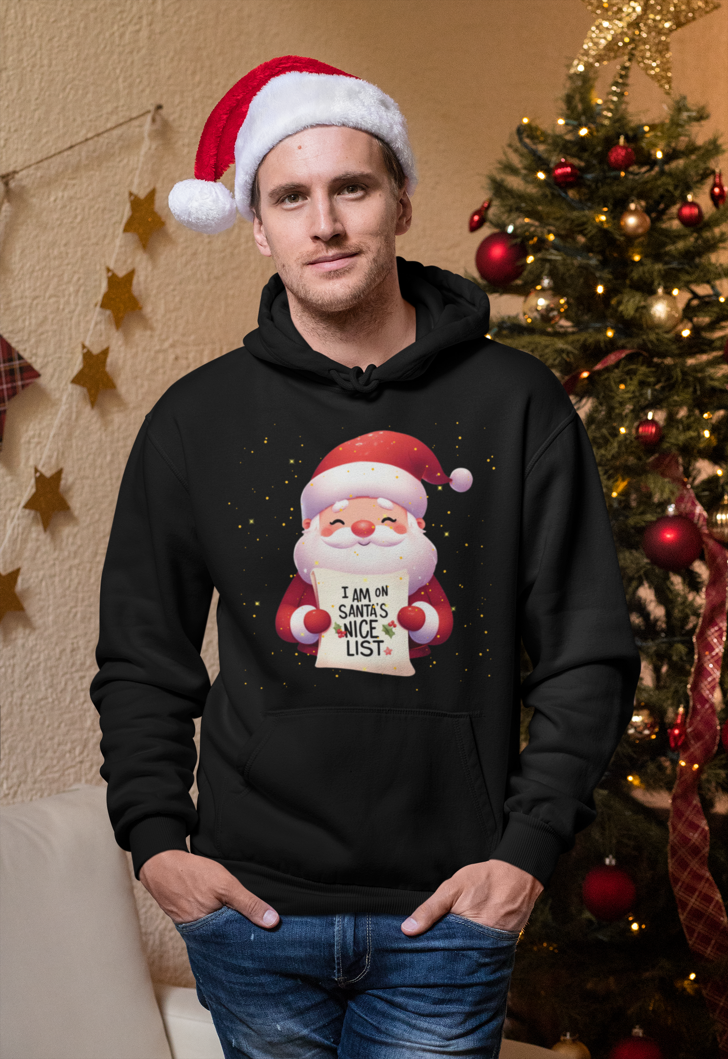 I am on Santa's Nice List Christmas Hoodie - Unisex - Motivational Treats