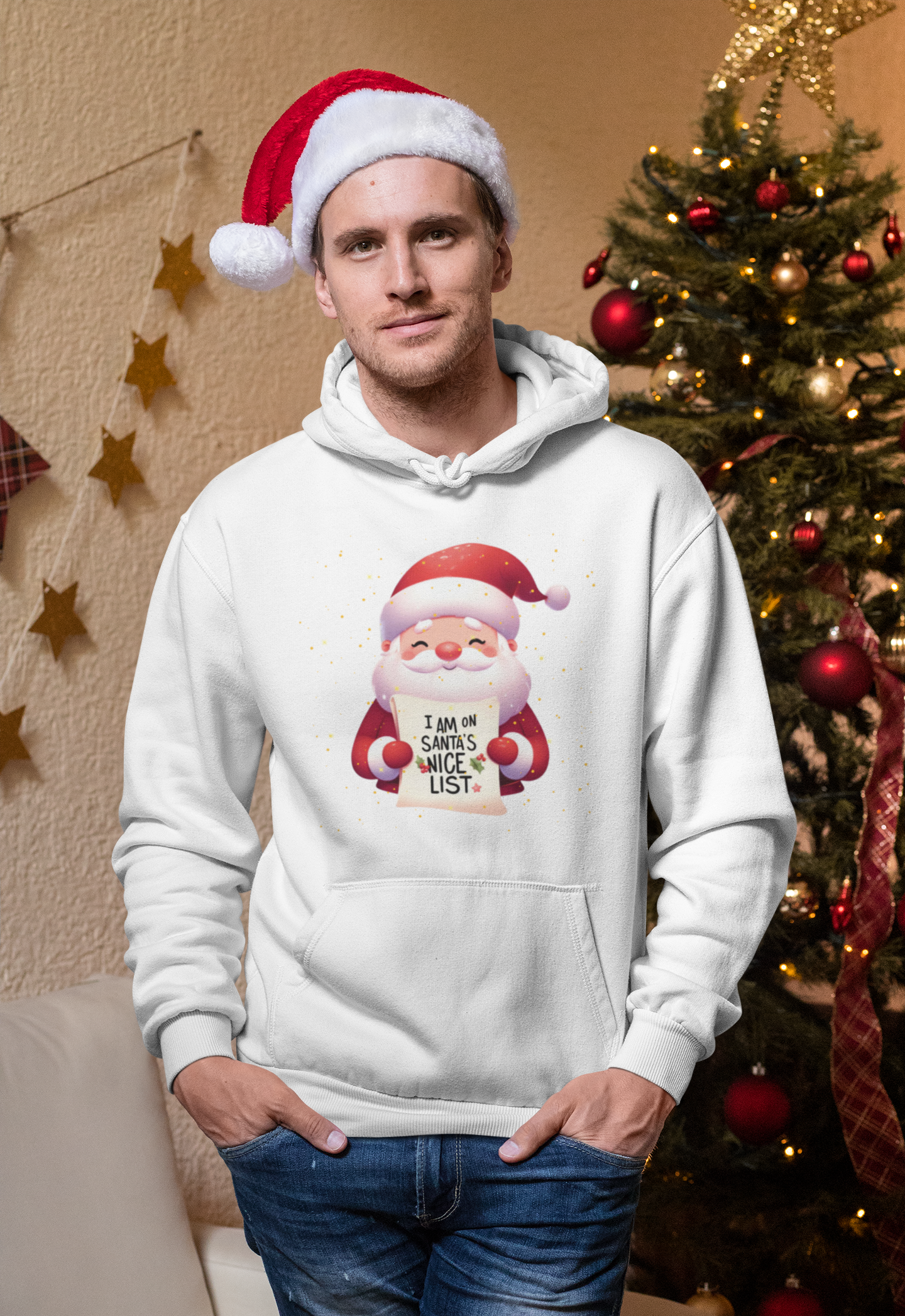 I am on Santa's Nice List Christmas Hoodie - Unisex - Motivational Treats