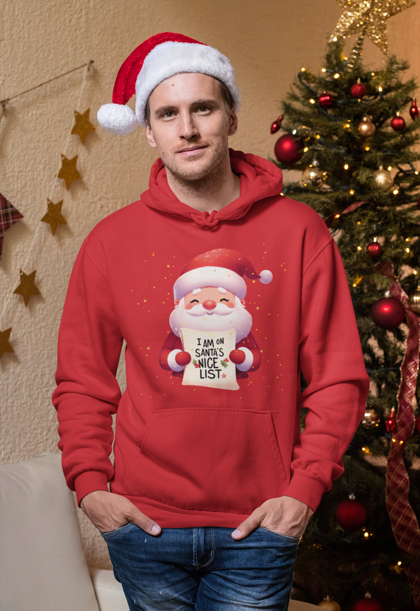 I am on Santa's Nice List Christmas Hoodie - Unisex - Motivational Treats