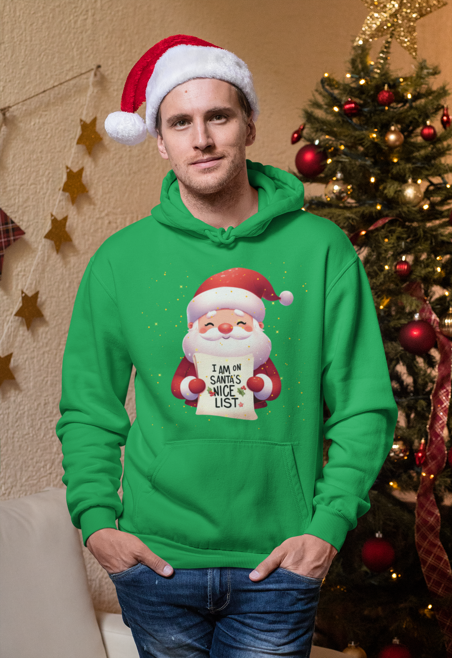 I am on Santa's Nice List Christmas Hoodie - Unisex - Motivational Treats