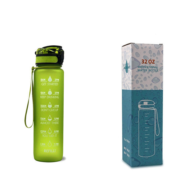 Hydrate Hourly Motivational Water Bottle - 1L Leakproof Tritan Bottle with Time Markers & Bounce Cover