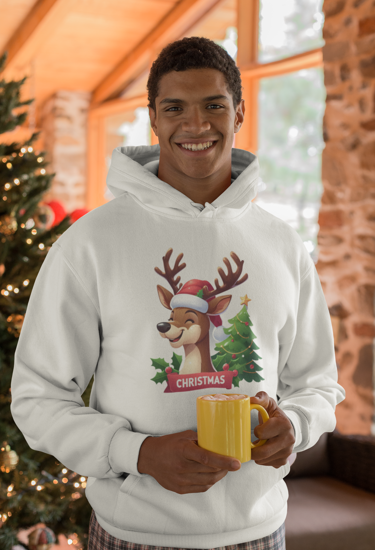 Reindeer Christmas Hoodie - Unisex - Motivational Treats